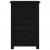 Szafka nocna, czarna, 40x35x61,5 cm, lite drewno sosnowe