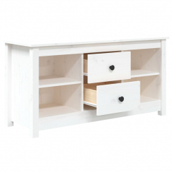 Szafka pod telewizor, biała, 103x36,5x52 cm, drewno sosnowe