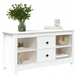 Szafka pod telewizor, biała, 103x36,5x52 cm, drewno sosnowe