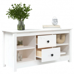 Szafka pod telewizor, biała, 103x36,5x52 cm, drewno sosnowe
