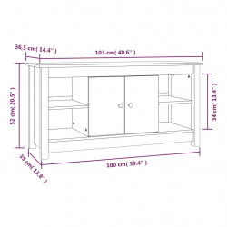 Szafka telewizyjna, 103x36,5x52 cm, lite drewno sosnowe