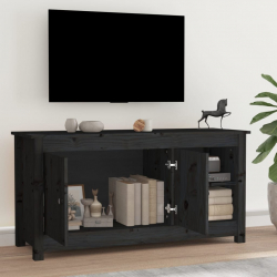 Szafka pod telewizor, czarna, 103x36,5x52 cm, drewno sosnowe