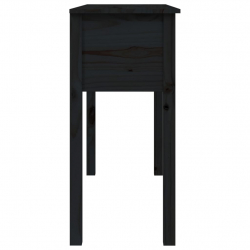 Stolik konsolowy, czarny, 100x35x75 cm, lite drewno sosnowe