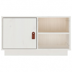 Szafka pod telewizor, biała, 70x34x40 cm, lite drewno sosnowe