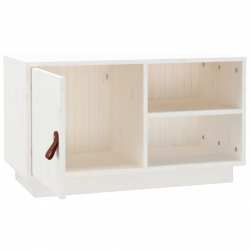 Szafka pod telewizor, biała, 70x34x40 cm, lite drewno sosnowe