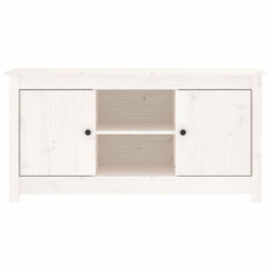 Szafka telewizyjna, biała, 103x36,5x52 cm, drewno sosnowe