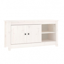 Szafka pod telewizor, biała, 103x36,5x52 cm, drewno sosnowe