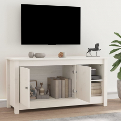 Szafka pod telewizor, biała, 103x36,5x52 cm, drewno sosnowe