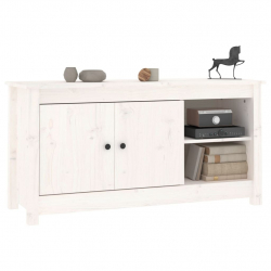 Szafka pod telewizor, biała, 103x36,5x52 cm, drewno sosnowe