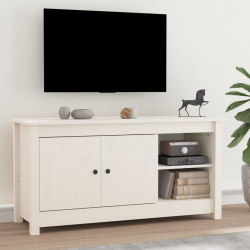 Szafka pod telewizor, biała, 103x36,5x52 cm, drewno sosnowe