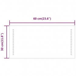 Lustro łazienkowe z LED, 30x60 cm