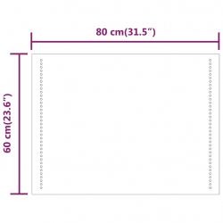 Lustro łazienkowe z LED, 60x80 cm