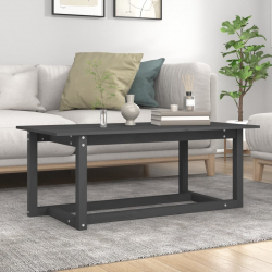 Stolik kawowy, szary, 110x55x45 cm, lite drewno sosnowe