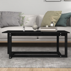 Stolik kawowy, czarny, 110x55x45 cm, lite drewno sosnowe