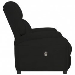 Rozkładany fotel podnoszony, czarny, aksamitny