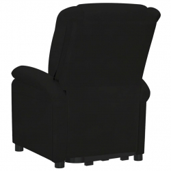 Rozkładany fotel podnoszony, czarny, aksamitny
