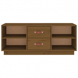 Szafka pod TV, miodowy brąz, 100x34x40 cm, lite drewno sosnowe