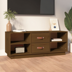 Szafka pod TV, miodowy brąz, 100x34x40 cm, lite drewno sosnowe