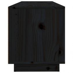 Szafka pod TV, czarna, 100x34x40 cm, lite drewno sosnowe