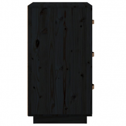 Szafka nocna, czarna, 40x40x75 cm, lite drewno sosnowe