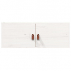 Szafki ścienne, białe, 2 szt., 80x30x30 cm, lite drewno sosnowe