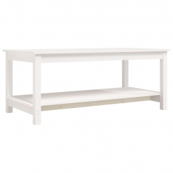 Stolik kawowy, biały, 110x55x45 cm, lite drewno sosnowe