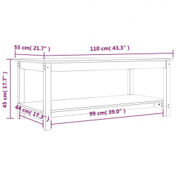 Stolik kawowy, szary, 110x55x45 cm, lite drewno sosnowe