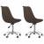 Obrotowe krzesła stołowe, 2 szt., ciemnobrązowe, obite tkaniną
