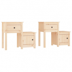 Szafki nocne, 2 szt., 79,5x38x65,5 cm, lite drewno sosnowe