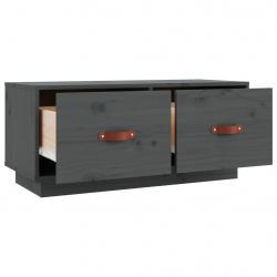 Szafka pod TV, szara, 80x34x35 cm, lite drewno sosnowe