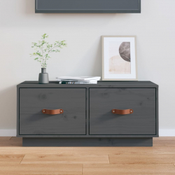 Szafka pod TV, szara, 80x34x35 cm, lite drewno sosnowe