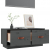 Szafka pod TV, szara, 80x34x35 cm, lite drewno sosnowe