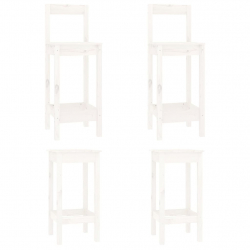 4-cz. zestaw krzeseł barowych, biały, drewno sosnowe
