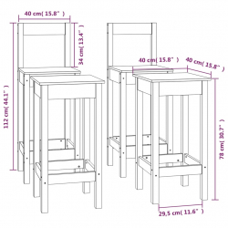 4-cz. zestaw krzeseł barowych, biały, drewno sosnowe