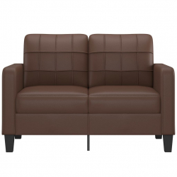 2-osobowa sofa, brązowa, 120 cm, sztuczna skóra