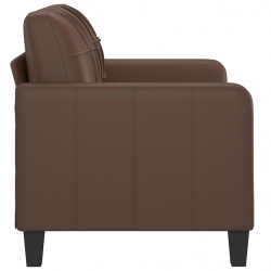 2-osobowa sofa, brązowa, 120 cm, sztuczna skóra