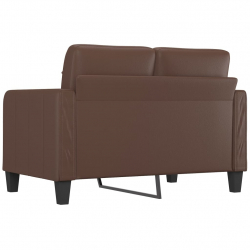 2-osobowa sofa, brązowa, 120 cm, sztuczna skóra