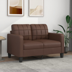 2-osobowa sofa, brązowa, 120 cm, sztuczna skóra