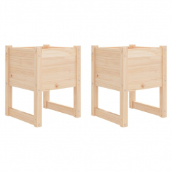 Donice, 2 szt., 40x40x52,5 cm, lite drewno sosnowe