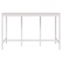 Stolik barowy, biały, 180x80x110 cm, lite drewno sosnowe