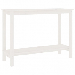 Stolik konsolowy, biały, 110x40x80 cm, lite drewno sosnowe