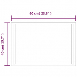 Lustro łazienkowe z LED, 40x60 cm