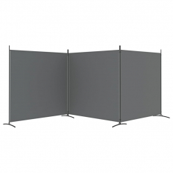 Parawan 3-panelowy, antracytowy, 525x180 cm, tkanina