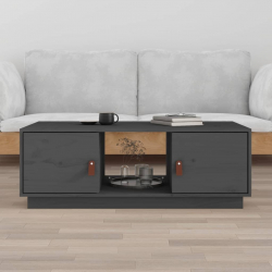 Stolik kawowy, szary, 100x50x35 cm, lite drewno sosnowe