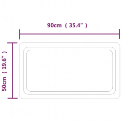 Lustro łazienkowe z LED, 90x50 cm