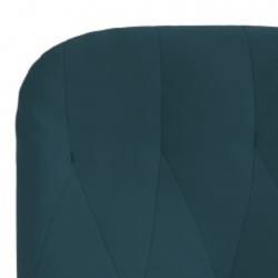 Fotel z podnóżkiem, niebieski, obity aksamitem