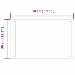 Lustro łazienkowe z LED, 30x50 cm