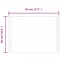 Lustro łazienkowe z LED, 50x70 cm