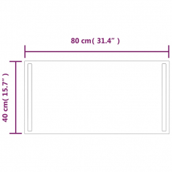 Lustro łazienkowe z LED, 40x80 cm