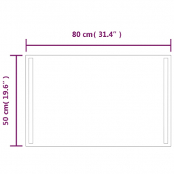 Lustro łazienkowe z LED, 50x80 cm